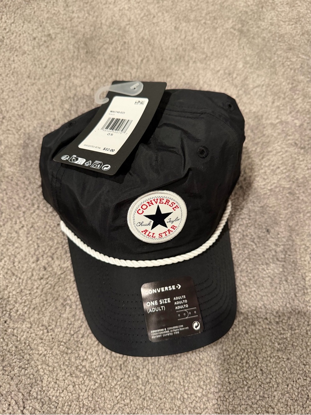 Converse Black Rope-Trim All Star Cap
